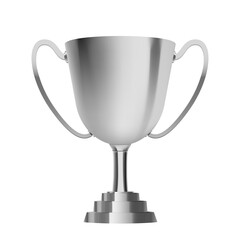 Silver trophy cup isolated on black background