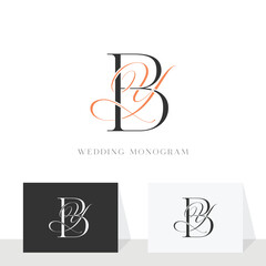 Elegant YB BY wedding monogram logo design
