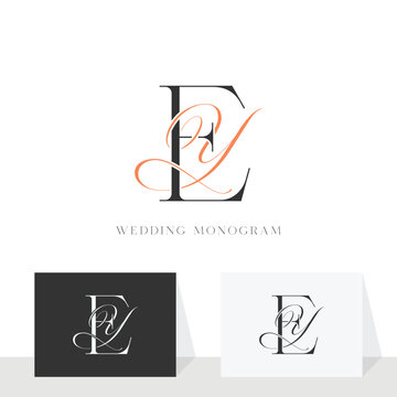 Elegant YE EY wedding monogram logo design