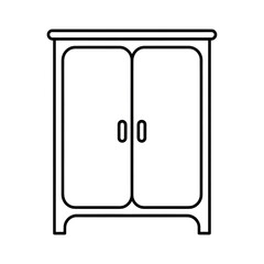 A line art cupboard illustration vector style coloring book 
