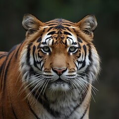 Fototapeta premium Powerful Close-up Portrait of a Bengal Tiger Staring Intently