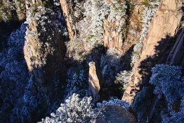 Winter wonderland, scenery in Huangshan National Park, Anhui, China