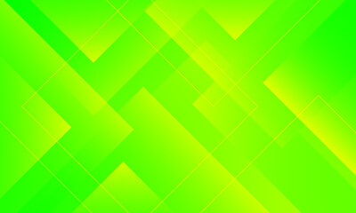 Abstract background of stacked geometric shapes green yellow gradient, modern dynamic combination of abstract shapes and lines.