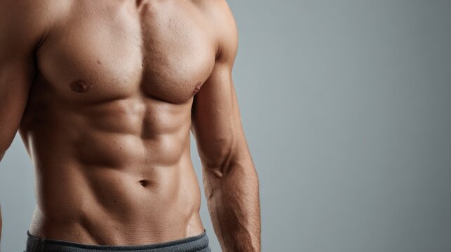 A man with a very muscular chest and arms