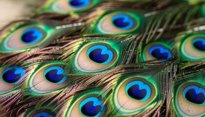 Obraz premium Peacock Feather Detail Close Up