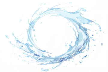 wirling water ring forming a portal with suspended droplets and glossy highlights