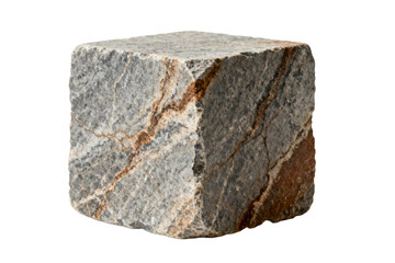Obraz premium Gray Granite Cube Stone Decorative Object