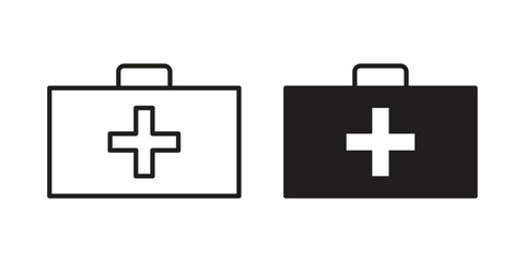 Fototapeta premium Doctor bag icons Symbol, logo illustration. icon concept for web design