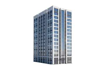 Modern Multi-Story Office Building with Glass Facade