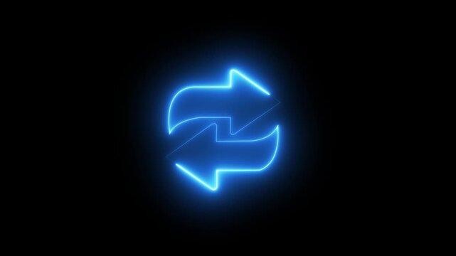 bright-neon bright-refresh symbol arrow animated reload-icon, 4k video..