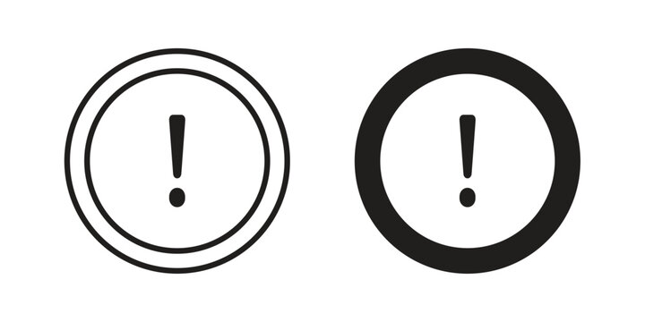 Exclamation button icons Symbol, logo illustration. icon concept for web design