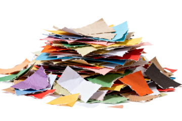 Pile of Colorful Hand-Cut Paper Pieces