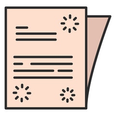 Invitation letter– Cute New Year Outline Vector Illustration