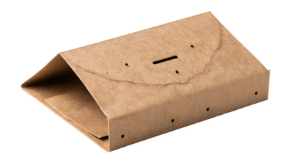 Cardboard retail header card bag topper folded so template for product display on white background