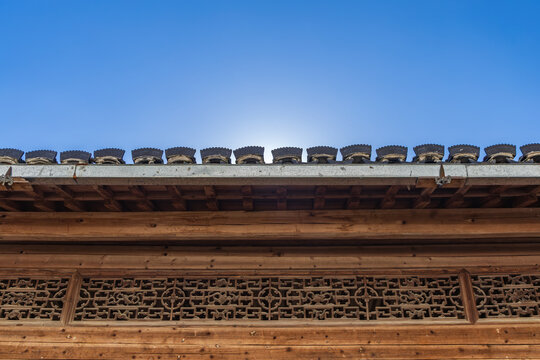 Wooden Carved Buildings in Lucun Village, Yi County, Huangshan City, Anhui Province, China