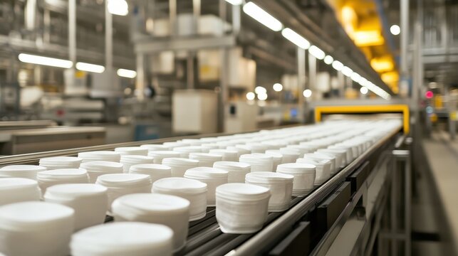 Medical Masks in Sterile Packaging Moving on a Production Line