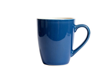 A Bright Blue Ceramic Coffee Mug on White Background