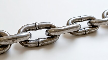 Obraz premium Polished silver chain links intricately interlocked showing texture and detail