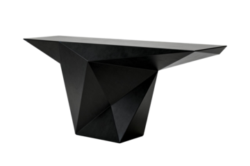 Geometric Black Console Table in Minimalist Design