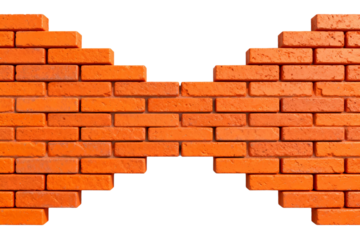 Orange Brick Wall with Missing Arch Structure
