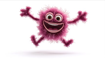 3d illustration of a funny cartoon virus isolated on the white background 