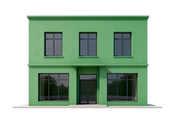 Modern Two-Story Green Commercial Building