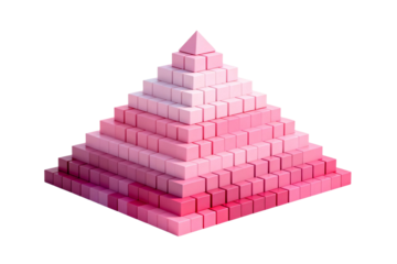 Pink Gradient Cube Pyramid Art Installation