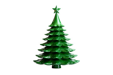 Fototapeta premium Green Ceramic Christmas Tree with Star Topper
