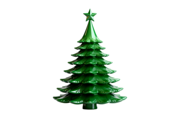Green Ceramic Christmas Tree with Star Topper
