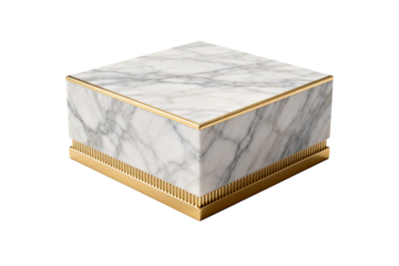 Marble Box with Gold Trim and Linear Detailing