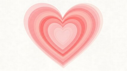 A layered heart illustration in shades of pink and coral simple design
