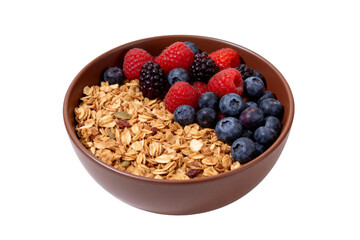 Bowl of Granola with Fresh Berries for Breakfast