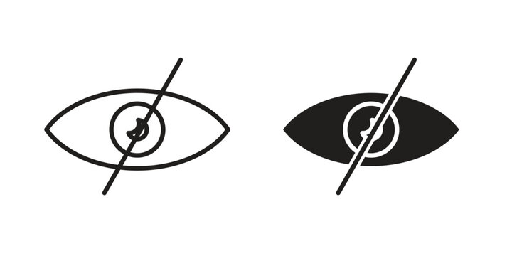 Eye crossed icons logo design, Pictogram Icons