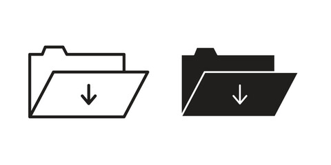 Folder download icons logo design, Pictogram Icons