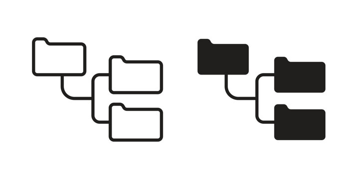Folder tree icons logo design, Pictogram Icons
