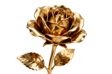 Golden Rose Sculpture as Decorative Art Object