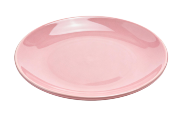 Pink Ceramic Dinner Plate Isolated on White