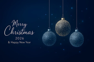 merry christmas on dark blue gradient.