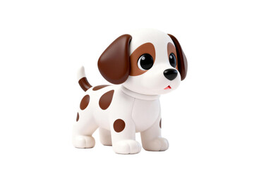 Cute 3D Spotted Puppy Toy Illustration