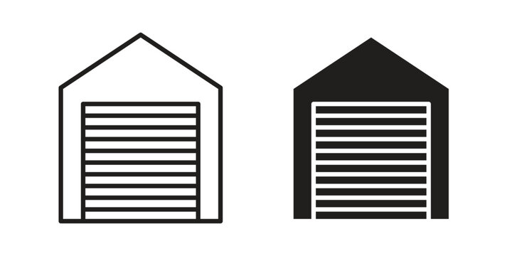 Garage icons on white background. Line vector sign, symbol for web and mobile