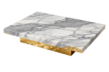 Marble Coffee Table with Gold Base