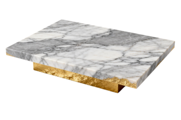 Marble Coffee Table with Gold Base