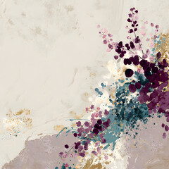 minimalist_abstract_avant-garde_teal_cream_lavender_ flower background