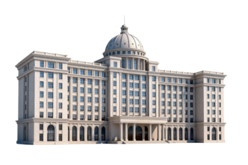 Grand Beige Government Building with Dome