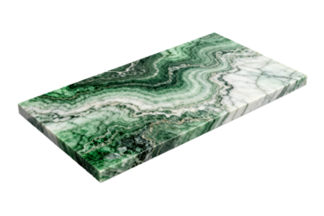 Green Agate Stone Slab with Wavy Patterns