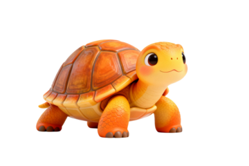 Cute Orange Cartoon Turtle Toy Character