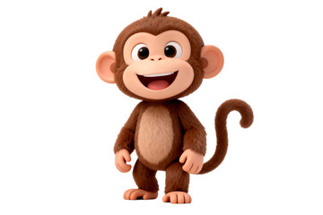 Fototapeta premium Cute 3D Cartoon Monkey Character