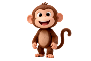 Cute 3D Cartoon Monkey Character