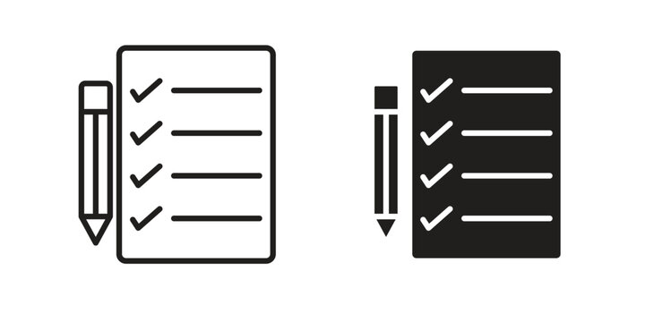 Feedback form icons collection. Thin linear and black flat icons