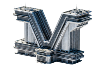 Modern Futuristic V-shaped Building Structure